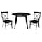 International Concepts 42 in. Solid Wood Round Dual Drop Leaf Dining Table with 2 Chairs in Black K46-42DL-C613-2 - alternate 1